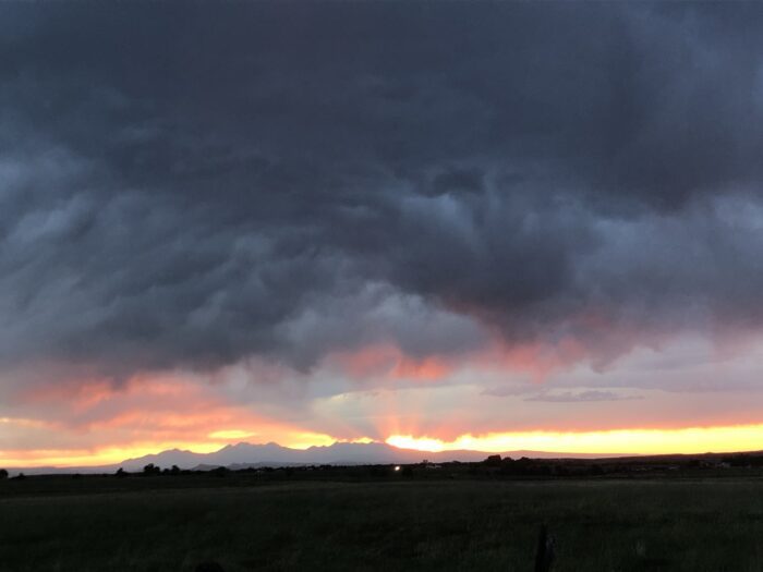 A cloudy sunset sky